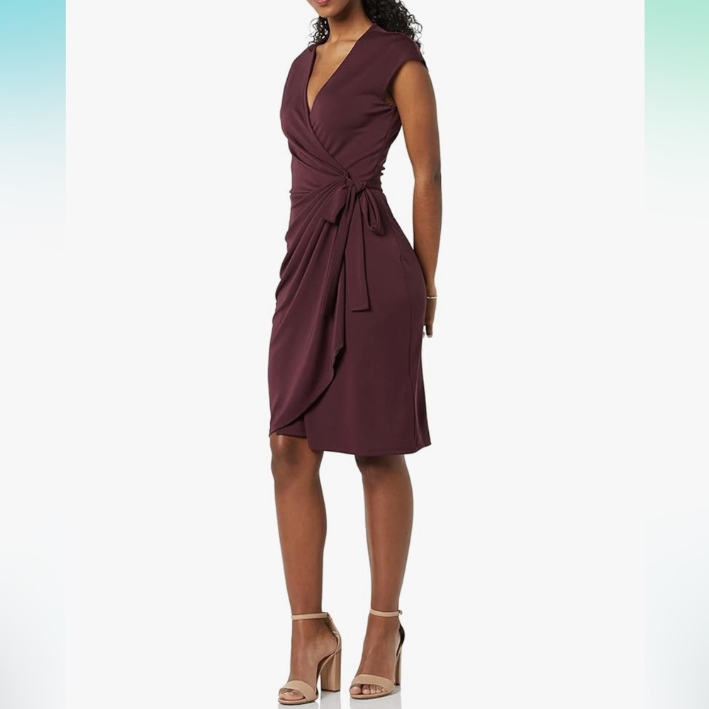 NWT Amazon Essentials Cap Sleeve Wrap Dress